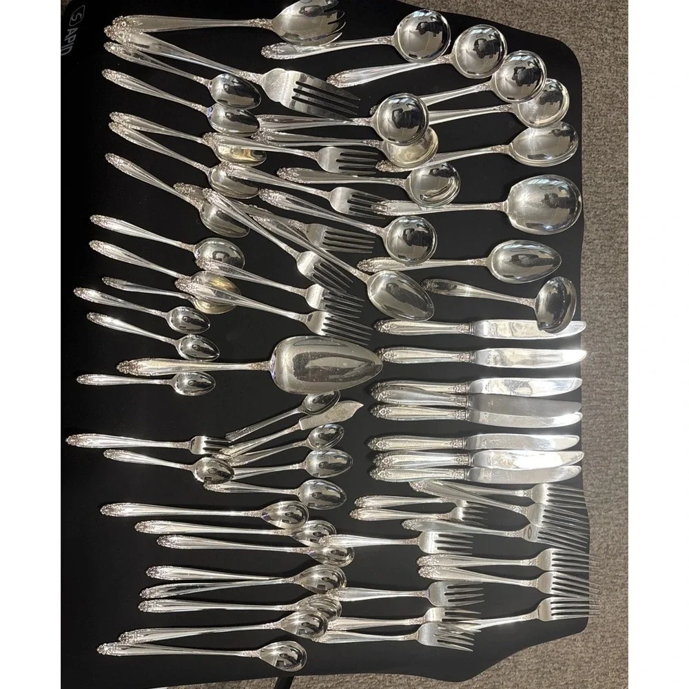 Vintage Japan Eldan ELD15 Prelude 66 Pc Silverplate Flatware Set Service for 8